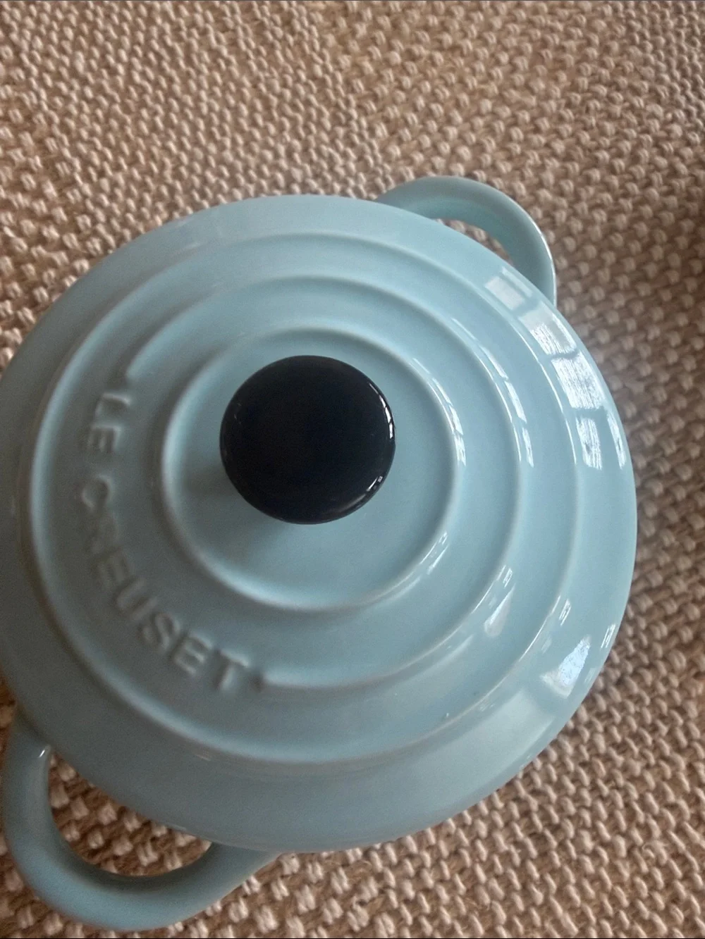 NWT Light Blue Enameled Cast Iron Mini Dutch Oven - LeCreuset